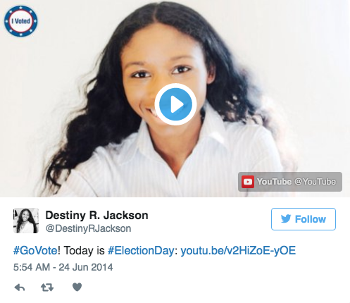 A Message from Destiny R. Jackson on Why You Should Vote